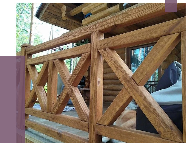 Деревянные перила под ключ в Саянске от 7631 руб. 