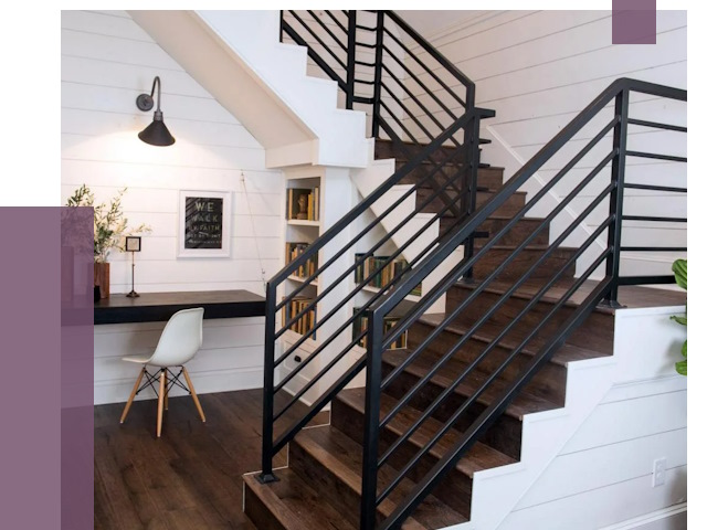 Перила для лестницы в доме в Саянске от 7376 руб. — ПРОЛЁТ-Сск