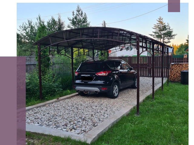 Навесы для автомобиля в Саянске от 13074 руб.  | ПРОЛЁТ-Сск