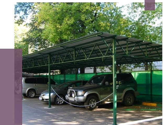 Навесы для парковки в Саянске от 79866 руб. заказать | ПРОЛЁТ-Сск