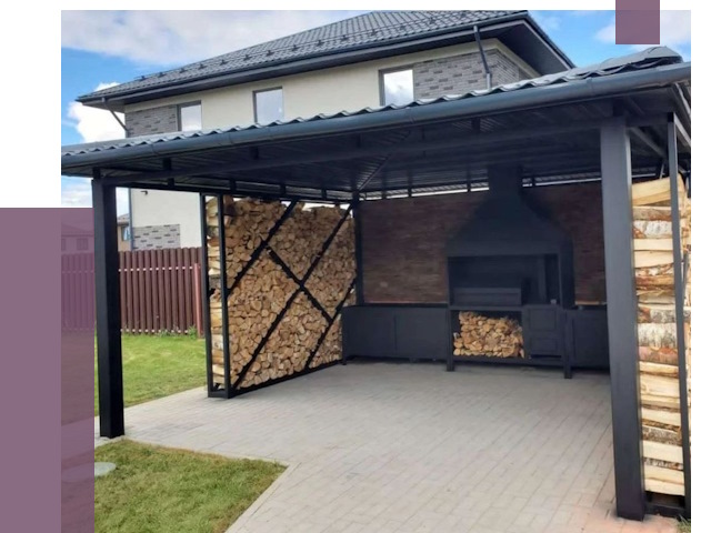 Навесы для барбекю в Саянске от 12667 руб. под ключ | ПРОЛЁТ-Сск