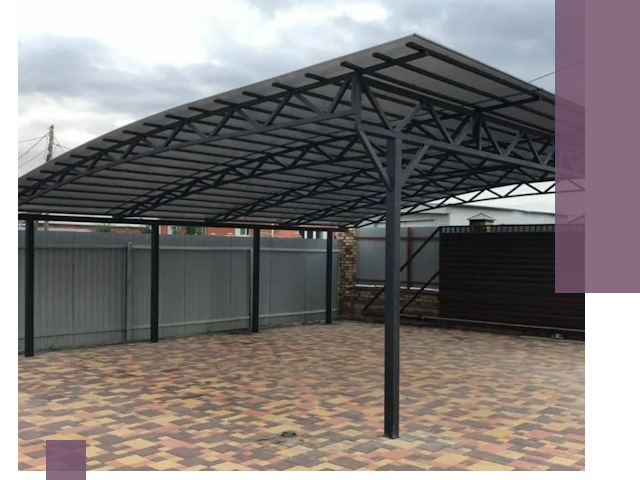 Металлические навесы под ключ в Саянске — изготовление и монтаж