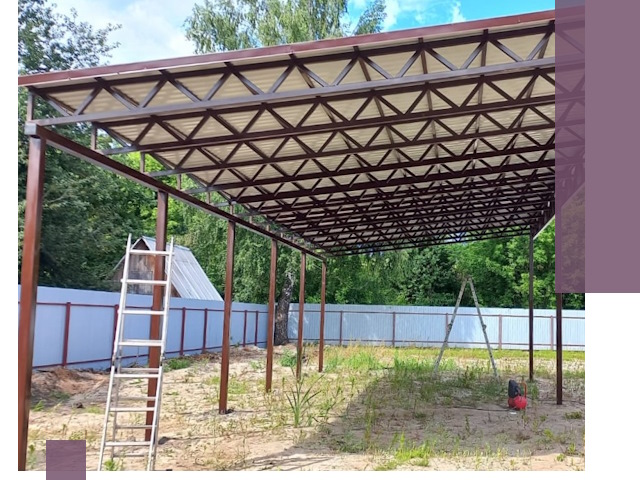 Односкатные навесы под ключ в Саянске — изготовление и монтаж