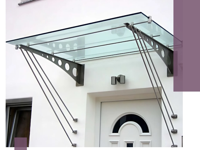 Козырьки над входом под ключ в Саянске — изготовление и монтаж