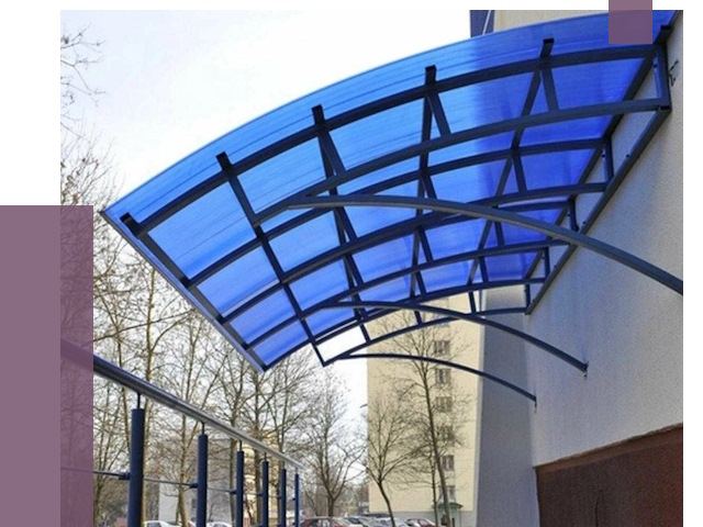 Козырьки из поликарбоната в Саянске от 4273 руб. под ключ | ПРОЛЁТ-Сск