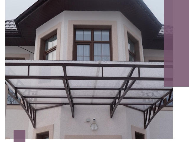 Козырьки из поликарбоната под ключ в Саянске