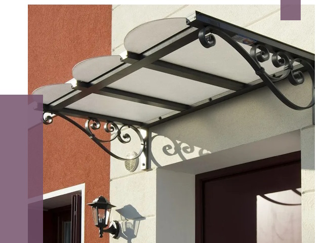 Односкатные козырьки в Саянске от 8343 руб.  | ПРОЛЁТ-Сск