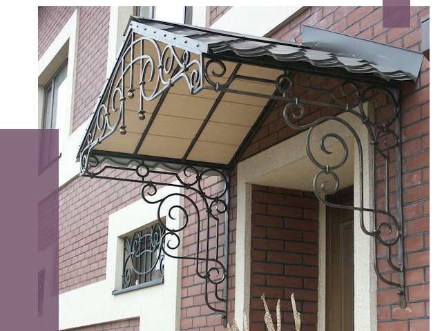 Двускатные козырьки в Саянске под ключ от 12718 руб.